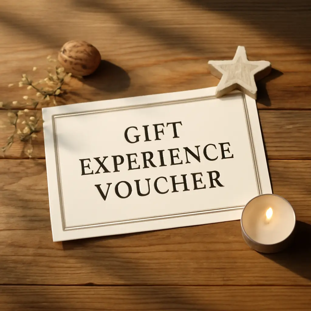 Dárková karta na zážitek položená na stole