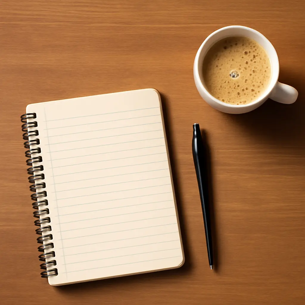 Sešit s plánem a poznámkami pro výběr dárku